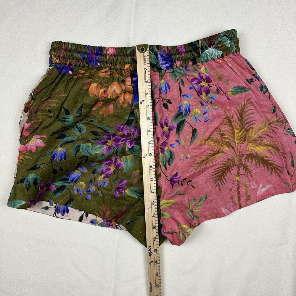 Zimmermann Tropicana Spliced Linen Shorts Size 3 US 8-10 Patchwork Floral Summer - Picture 10 of 12